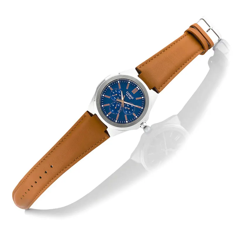 Casio Enticer Leather Strap Blue Dial Men's Watch | MTP-SW330L-2AV